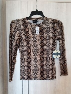Cliche Brown Snake-Print Long Sleeve Tee